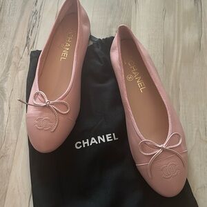 Chanel pink ballet shoes
